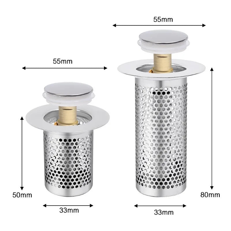 Stainless  Steel Floor Pop-Up Sink Drain Filter