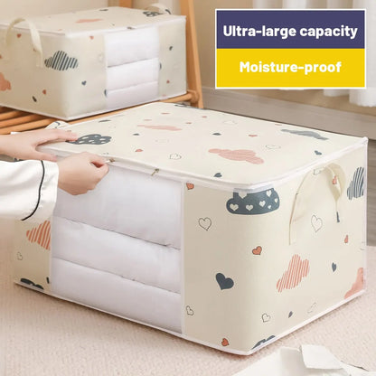 Large Capacity Clothes Storage Bag OrganizerWith Sturdy Zipper