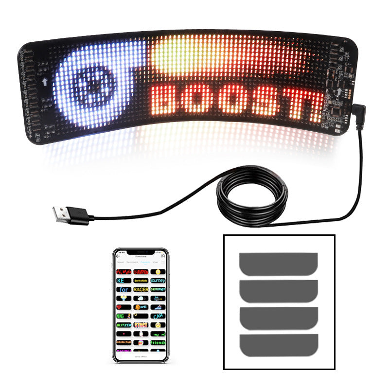 Ultra-thin Display Flexible Scrolling LED Car Sign with USB App Control