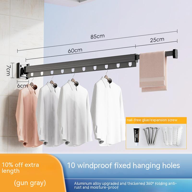 Wall Mounted Retractable Clothes Hanger Rack