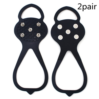 5 Teeth Ice Gripper For Shoes Crampons Ice Gripper Spike Grips Cleats