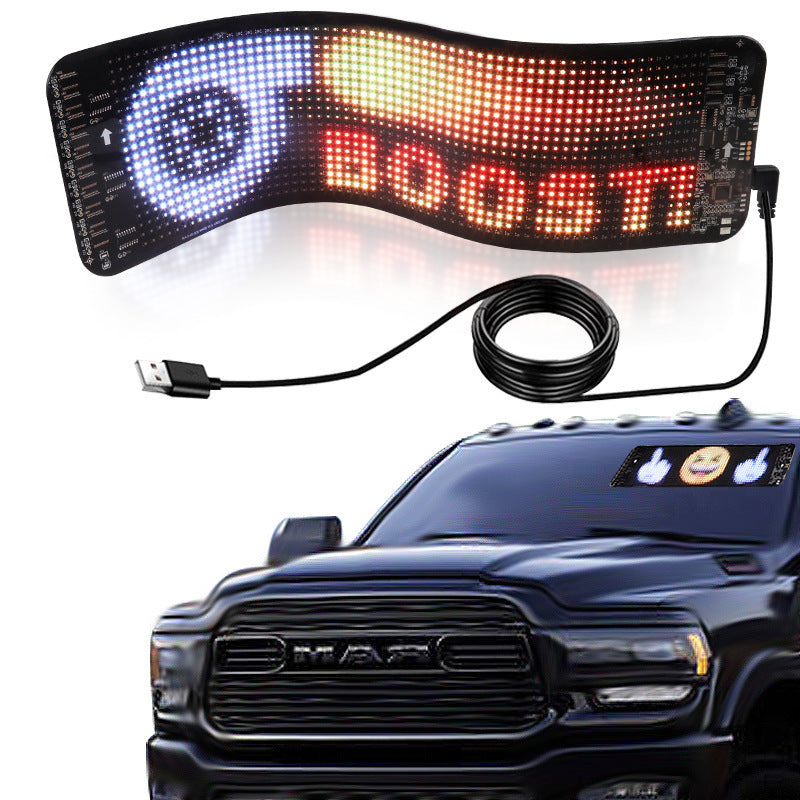 Ultra-thin Display Flexible Scrolling LED Car Sign with USB App Control