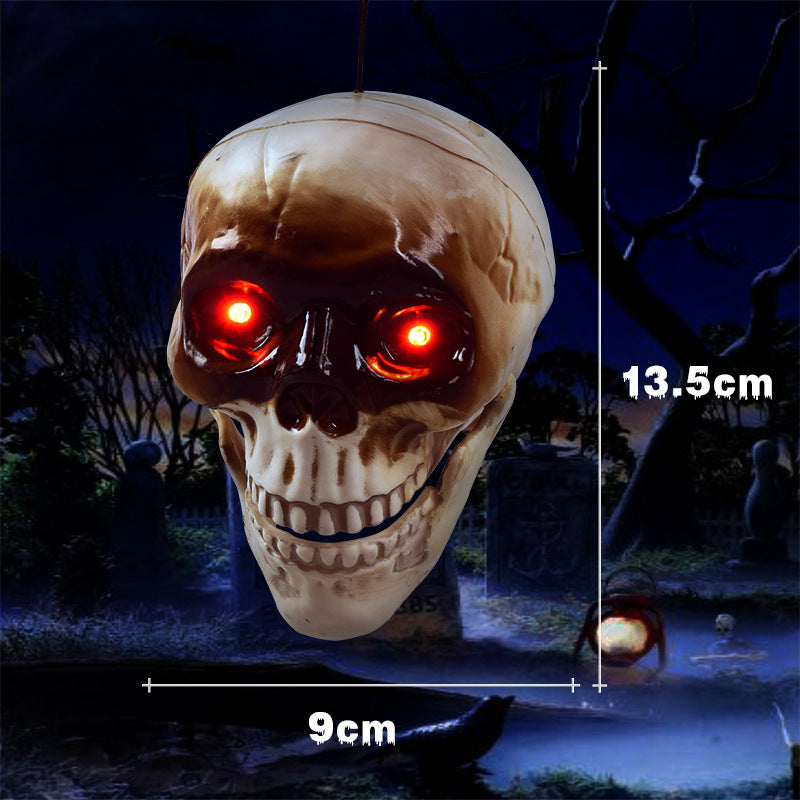 Animated Floating Skeleton Decorations Realistic Halloween Skull Heads