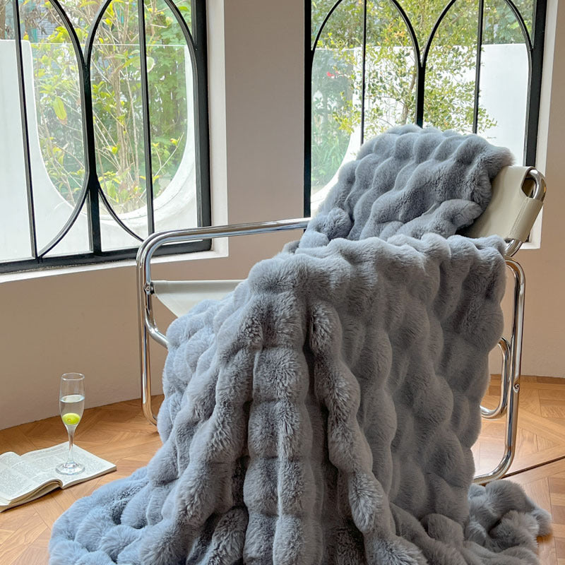 Rabbit Velvet Thickened Double-sided Fleece Blanket