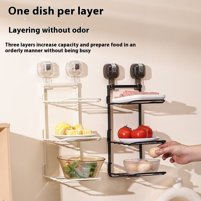 Suction Cup Kitchen Dish Rack Wall Hanging