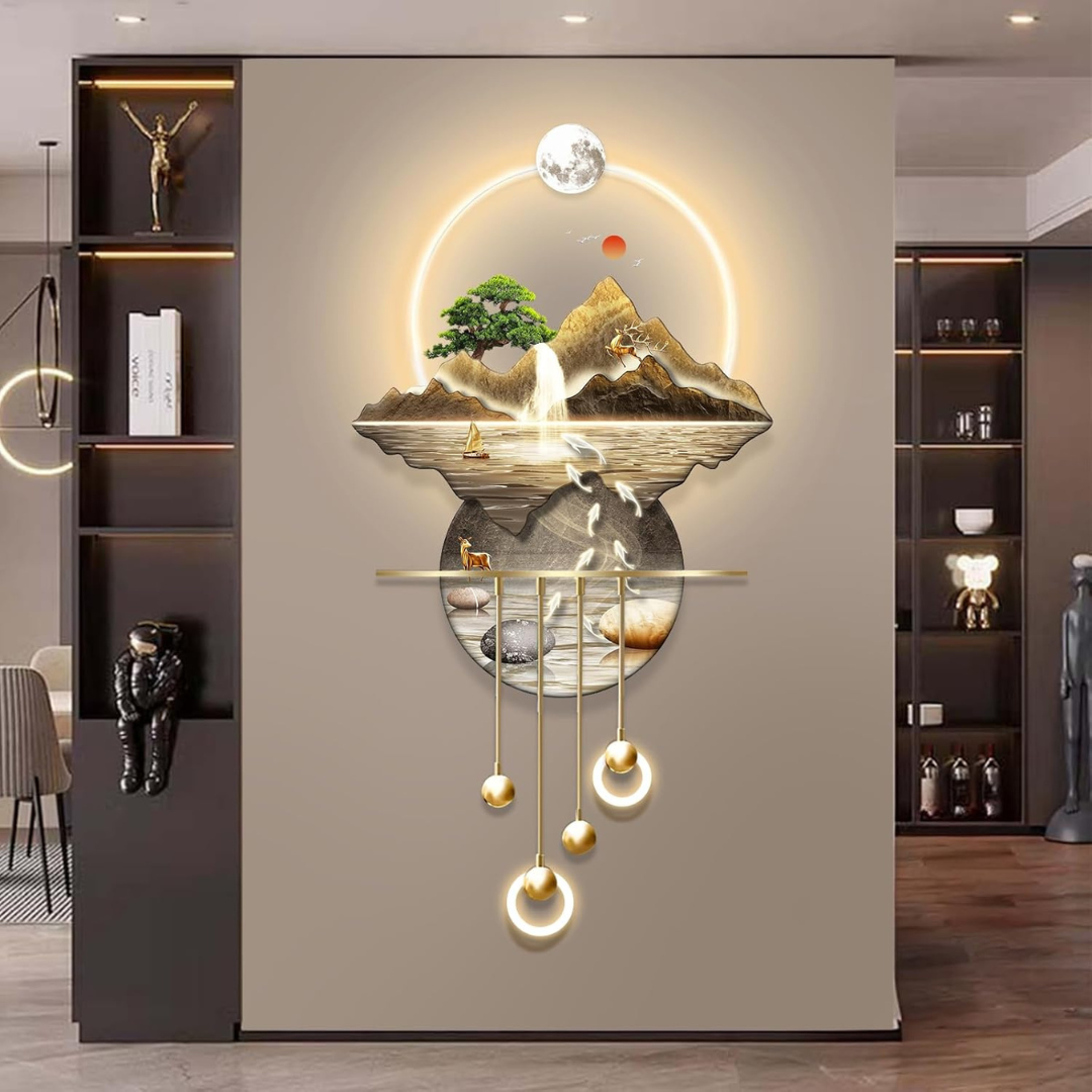 3D Entrance Wall Decor with Light