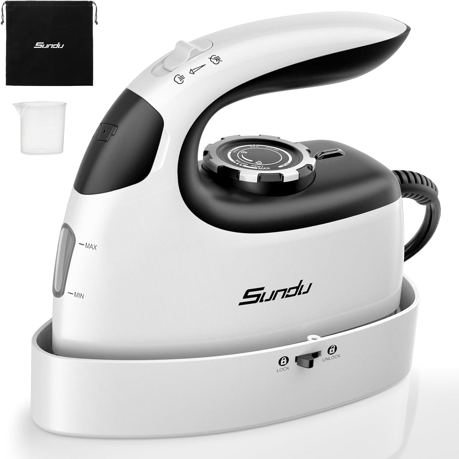 Portable Non-Stick Soleplate Steam Iron for Quilting & Sewing
