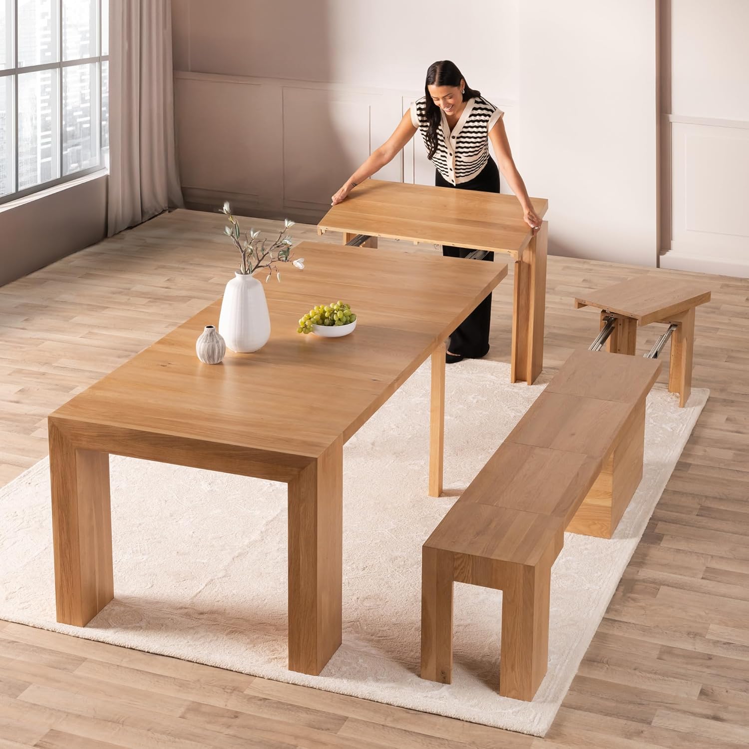 Expandable Dining Table for 2 to 12