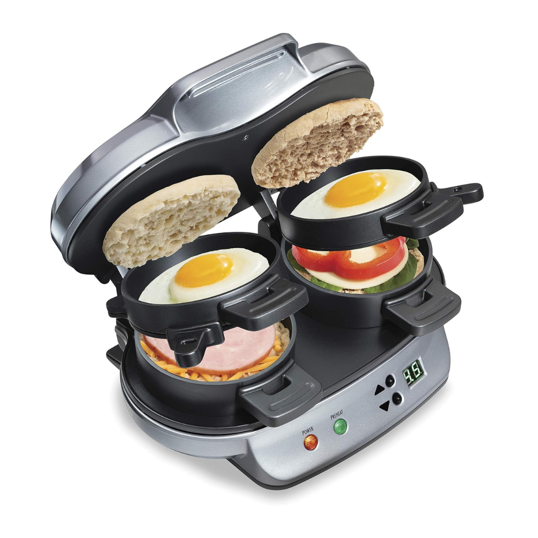 Dual Breakfast Sandwich Maker with Timer