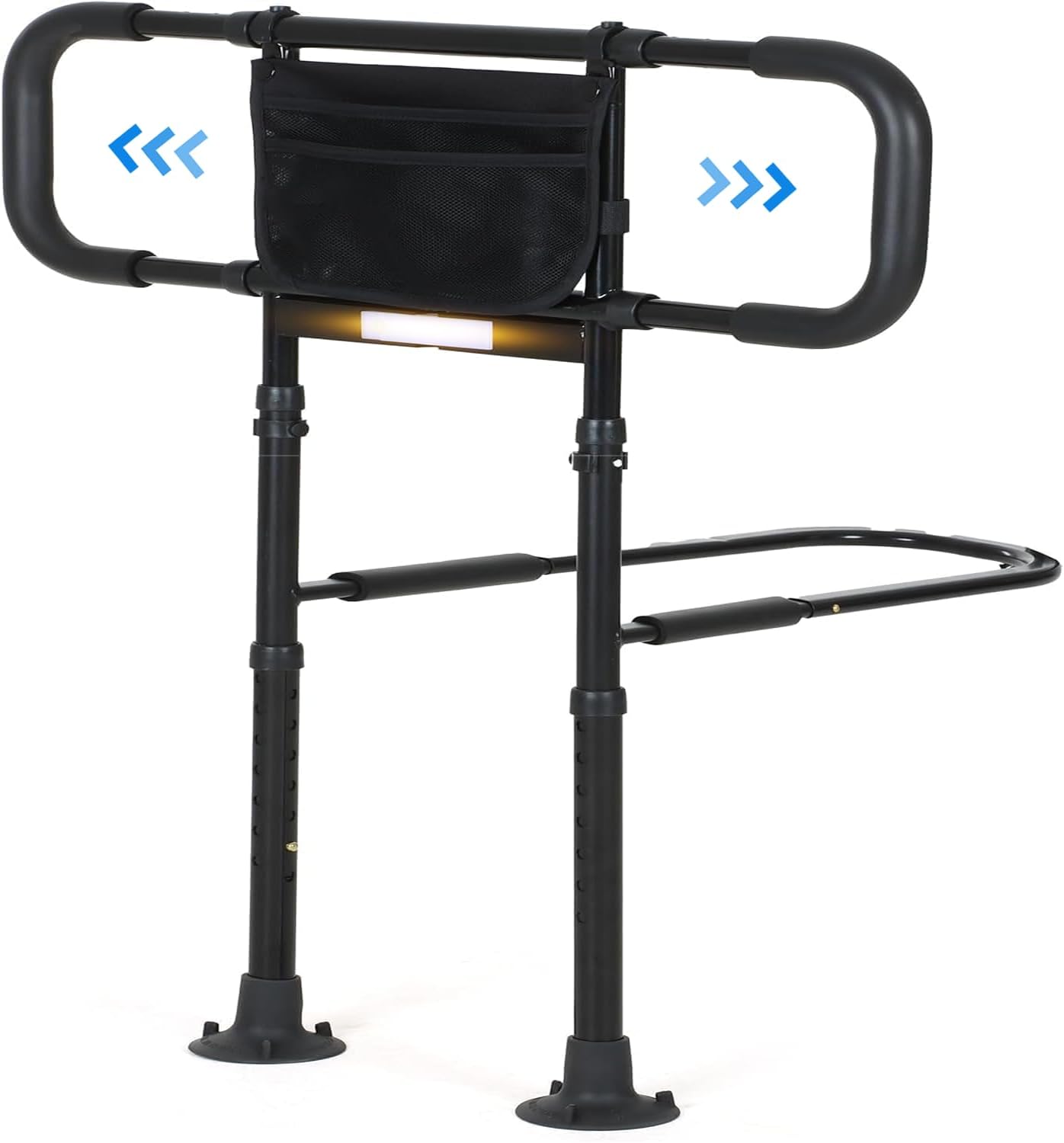 Adjustable Bed Safety Handrail with Light