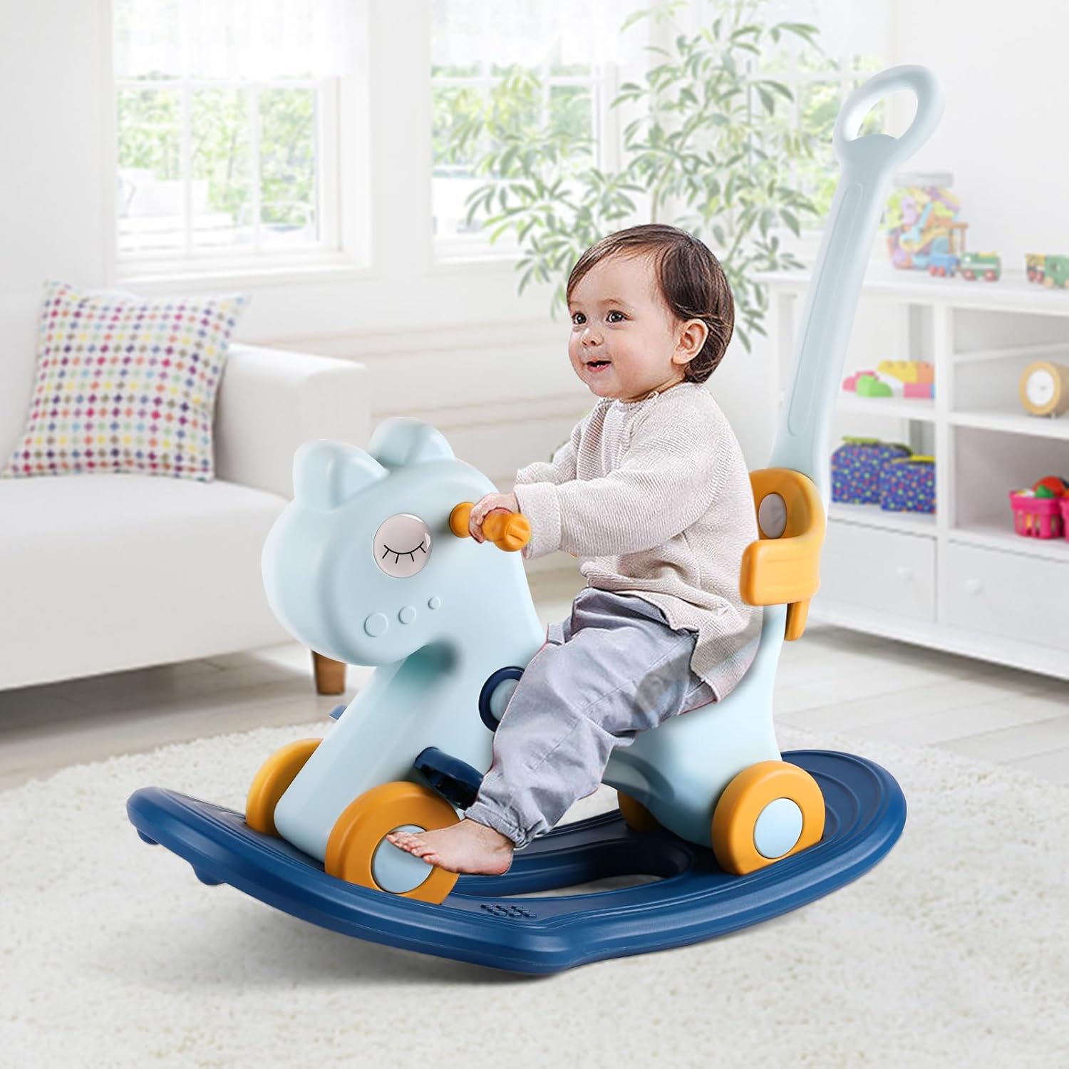 4 in 1 Toddler Rocking Horse Ride-On Toy