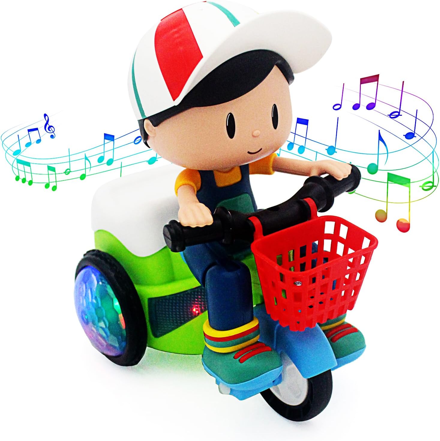 Electric Tricycle Toy for Kids with Music, Lights and Stunts