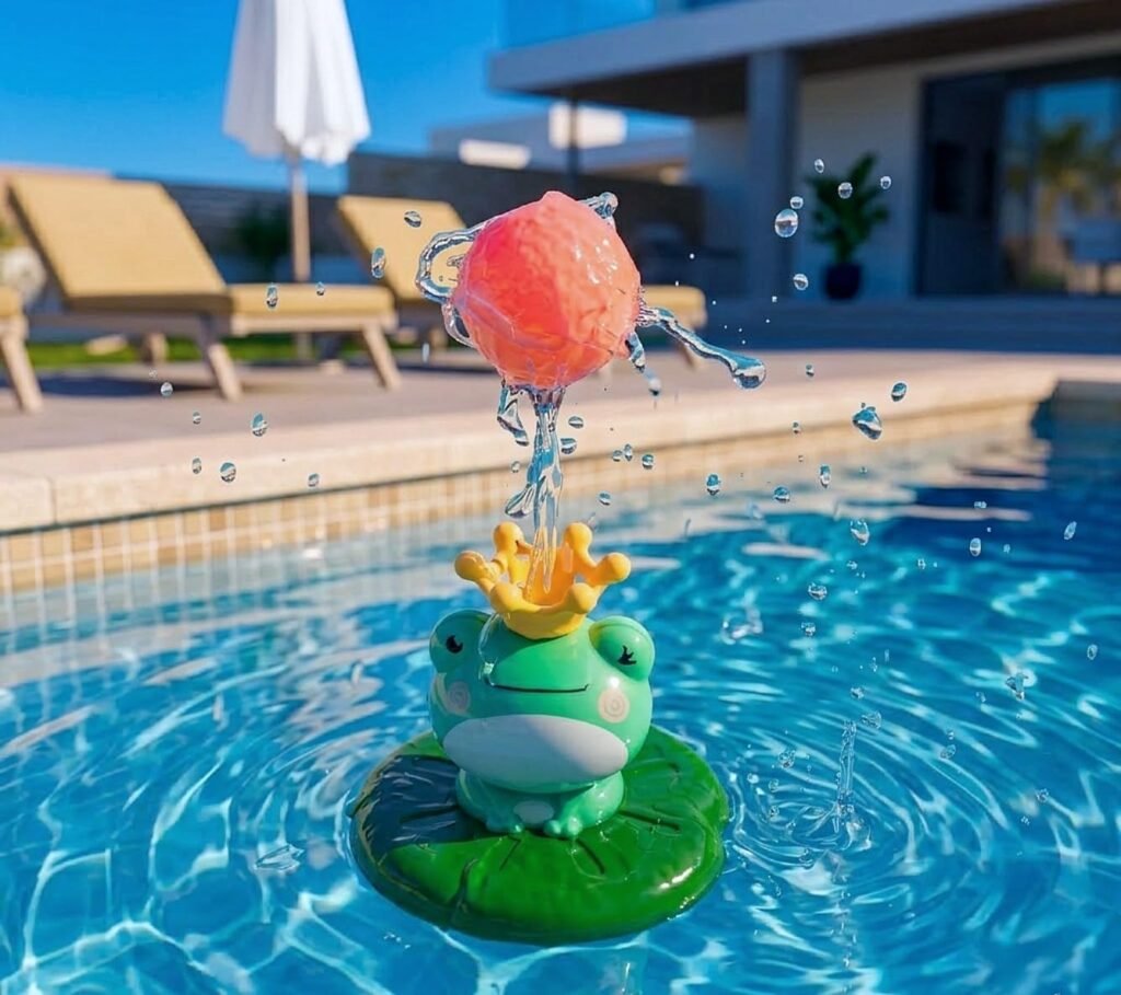 Frog Water Ball Electric Sprinkler Fountain floating in water