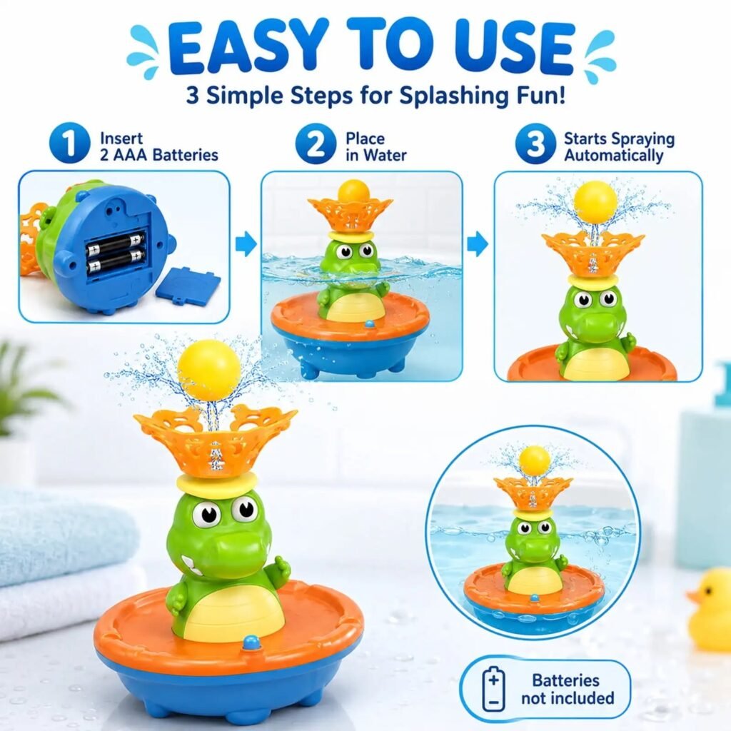 Floating frog sprinkler fountain used for children's water play